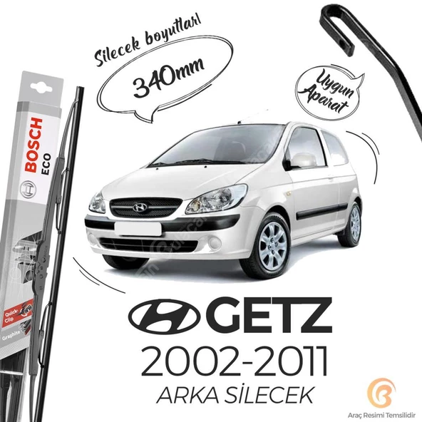 Bosch Eco Arka Silecek Hyundai Getz 2002 -2011 ile uyumlu