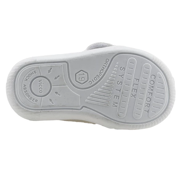 Vicco Anka Kız/Erkek Bebek İlk Adım Panduf Ayakkabı 950.E19K.224 Gri - Resim 9