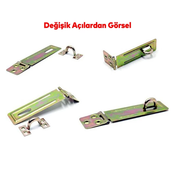 Sandık Kutu Askısı 35 Luk Menteşeli Kilit Aparatı Tosba Kilit 32 mm Asma Kilit 2'li Set - 3