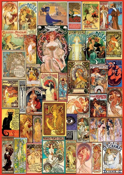 Educa 1000 Parçalık Eski Antik Poster Kolajı Puzzle