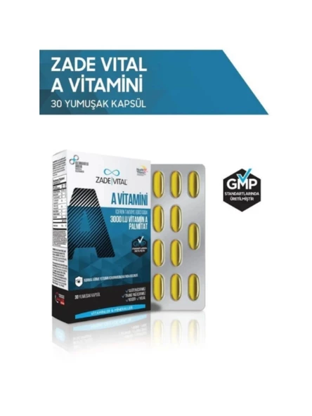 Zade Vital A Vitamini 500 mg 30 Kapsül