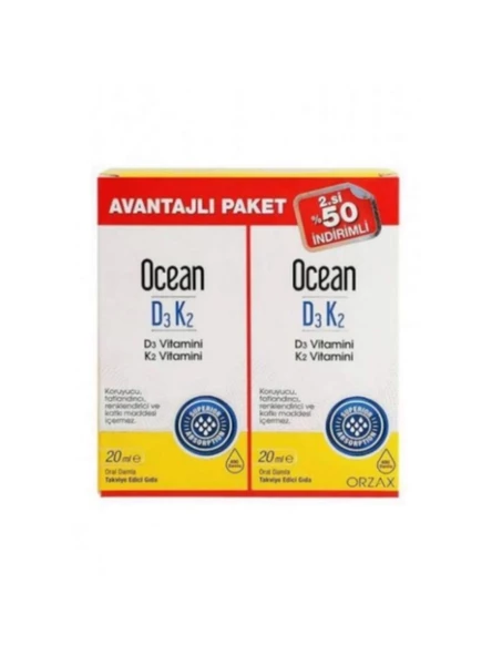 Ocean D3K2 Damla 20 ml + İkincisi %50 İndirimli