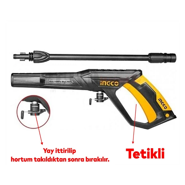 Araba Araç Oto Otomobil Yıkama Aparatı AMSG028 Ayarlanabilir Başlıklı Tetikli Aksesuar Su Tabanca - 2