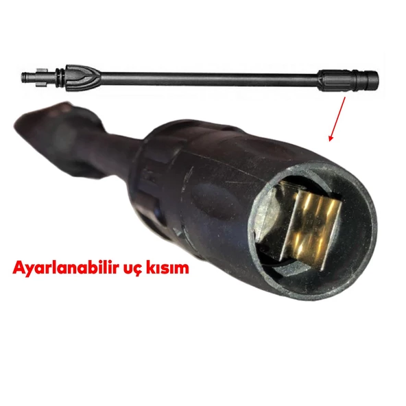 Araba Araç Oto Otomobil Yıkama Aparatı AMSG028 Ayarlanabilir Başlıklı Tetikli Aksesuar Su Tabanca - 4