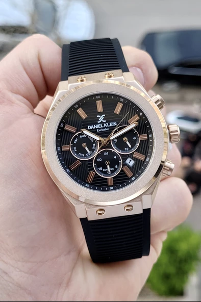 Daniel Klein DKISTE256 iç Göstergeleri Aktif Fonksiyonlu 2 Yıl Garantili Kasası Rose Kordonu Siyah Renk Erkek Kol Saati - Resim 5