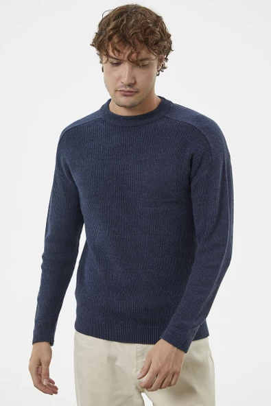 Selanik Örgü Basic Triko Kazak - Lacivert - Resim 2