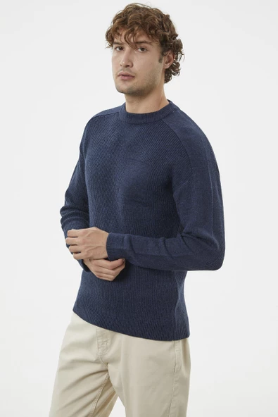 Selanik Örgü Basic Triko Kazak - Lacivert - Resim 3