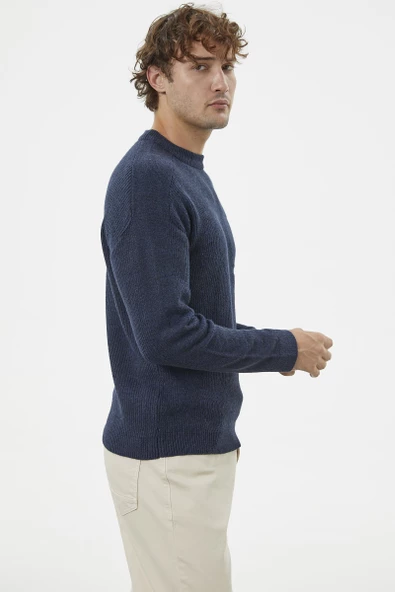 Selanik Örgü Basic Triko Kazak - Lacivert - Resim 4