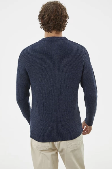 Selanik Örgü Basic Triko Kazak - Lacivert - Resim 5