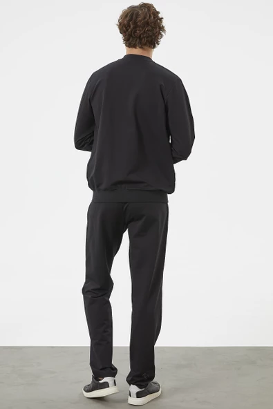 Fermuar Detaylı Çift Renk  Eşofman Takım - Siyah - Resim 6