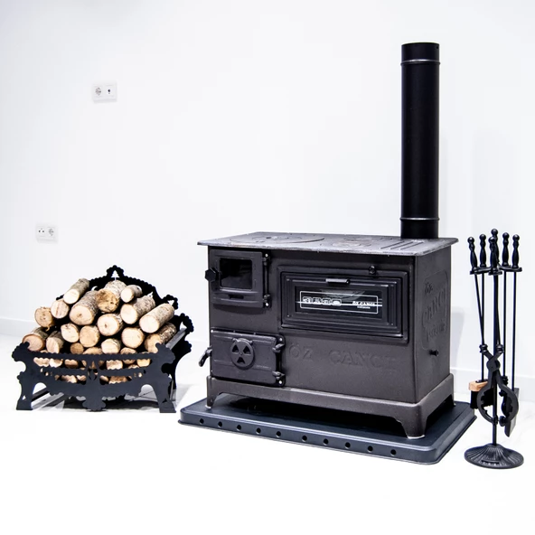 Camlı Siyah Mat Emaye Kuzine Eskişehir Imalat (Tabla Dahil) - 2