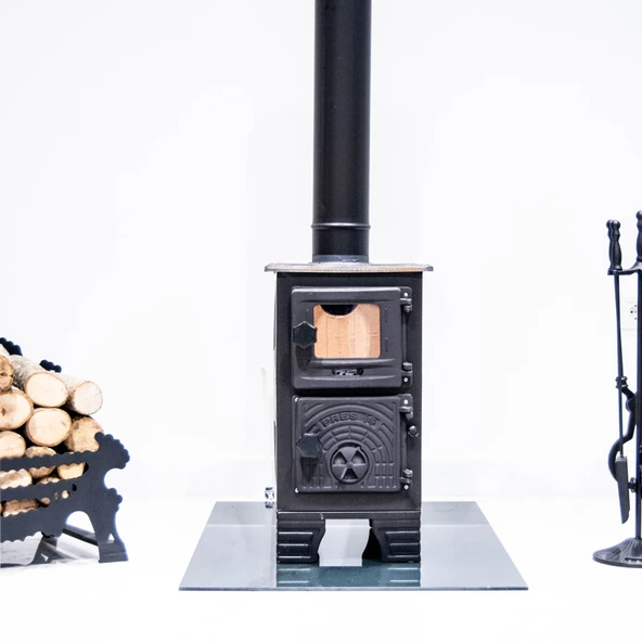 Mini Soba -Yarım Kuzine- Fırınsız Kuzine- Estetik Küçük Konteyner Soba - 3