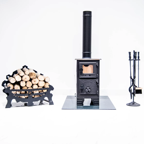 Mini Soba -Yarım Kuzine- Fırınsız Kuzine- Estetik Küçük Konteyner Soba - 2