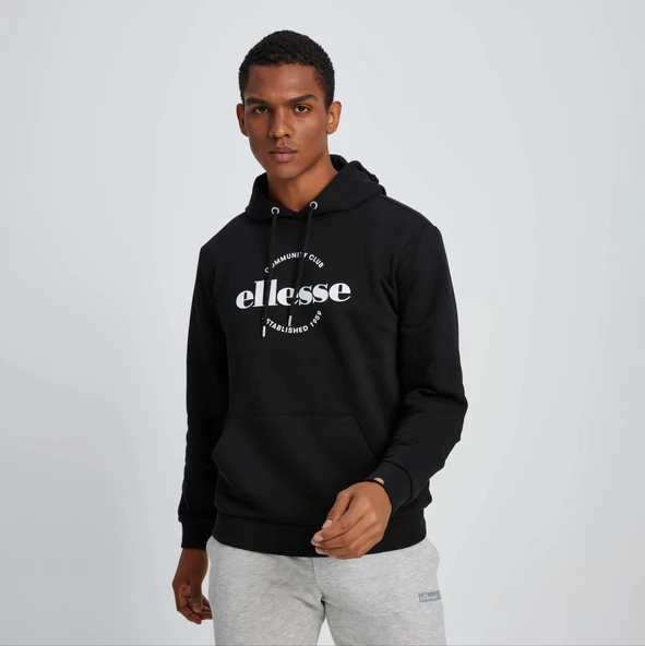 Ellesse Erkek Sweatshirt Kapüşonlu Siyah - 4