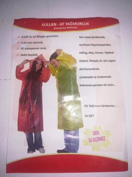 Tek Kullanımlık Yağmurluk - 2