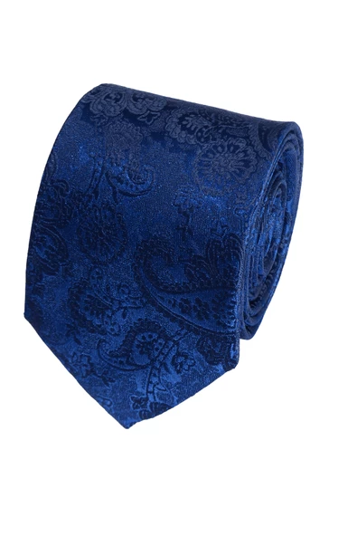 Cengiz İnler Kendinden Şal Desenli Mendilli Mikrofiber Erkek Kravat - Resim 3