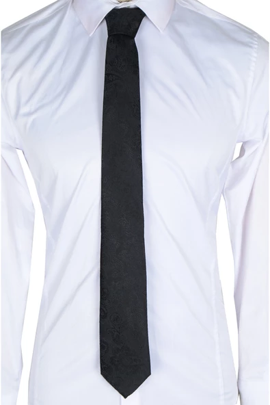 Cengiz İnler Kendinden Şal Desenli Mendilli Mikrofiber Erkek Kravat - Resim 9