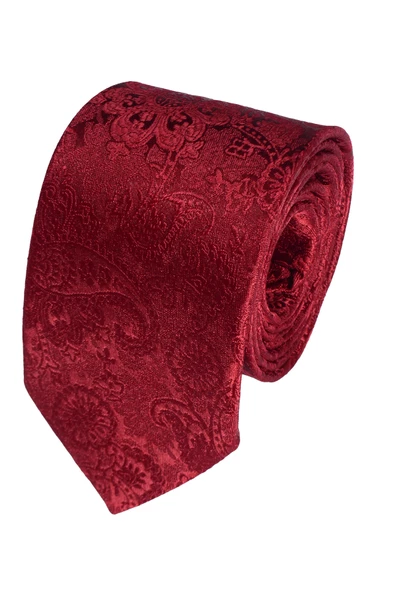 Cengiz İnler Kendinden Şal Desenli Mendilli Mikrofiber Erkek Kravat - Resim 6