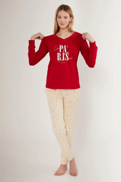 Pierre Cardin 8701 Paris Kadın Uzun Kol Pijama Takım