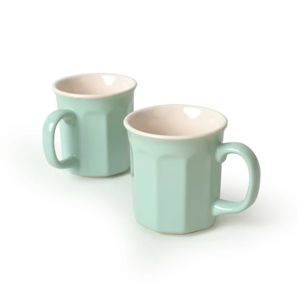 Keramika Yeşil/Krem Herakles Kupa 9 Cm 6 Adet 307/030 - 3