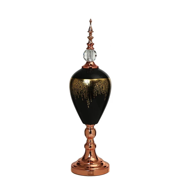 Vitale Amber Bronz Kapaklı Vazo 60 cm AK.JE0011