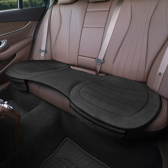 Otom Premium Koruyucu Arka Koltuk Minderi Yüksek Kalite Keten İsofix Uyumlu Ekstra Cepli Siyah