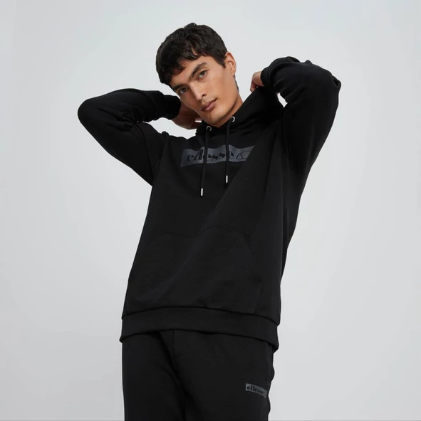 Ellesse Erkek Sweatshirt Kapüşonlu Siyah - 5