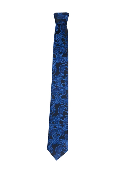 Cengiz İnler Sarmaşık Desenli Mendilli Mikrofiber Erkek Kravat - 7