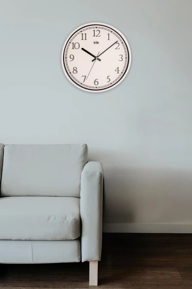 Digithome Slim Cam Detaylı Sessiz Mekanizmalı Duvar Saati 30 Cm Beyaz - K-SLIM-BEYAZ - 2