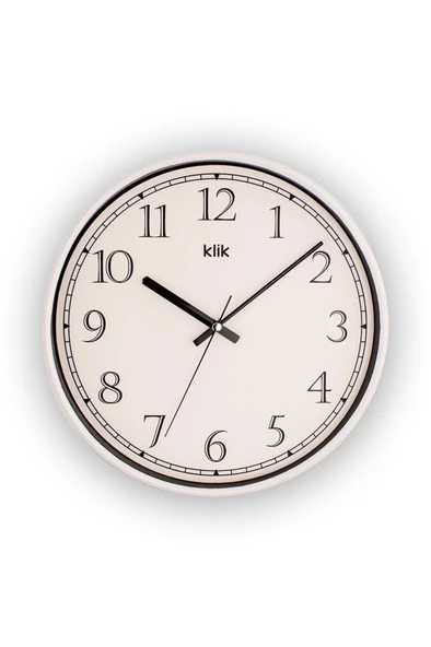 Digithome Slim Cam Detaylı Sessiz Mekanizmalı Duvar Saati 30 Cm Beyaz - K-SLIM-BEYAZ