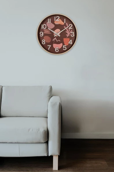 Digithome Simplex Sonbahar Desen Cam Detaylı Sessiz Mekanizmalı Duvar Saati 37,5 Cm - K-SIMPLEX-SON C320.230 - 2