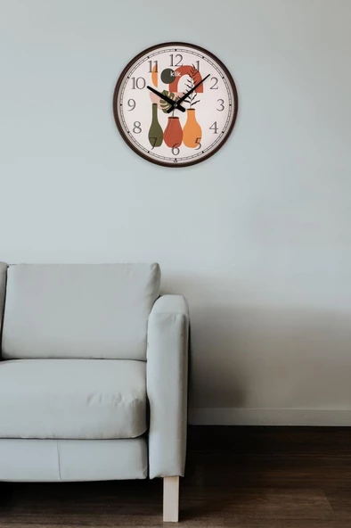 Digithome Simplex İlkbahar Desen Cam Detaylı Sessiz Mekanizmalı Duvar Saati 37,5 Cm - K-SIMPLEX-ILK C320.230 - 2