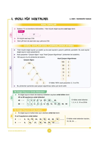 6. Sınıf 1. Dönem Tüm Dersler Yazılılara Hazırlık Kitabı KR Akademi Yayınları - 4