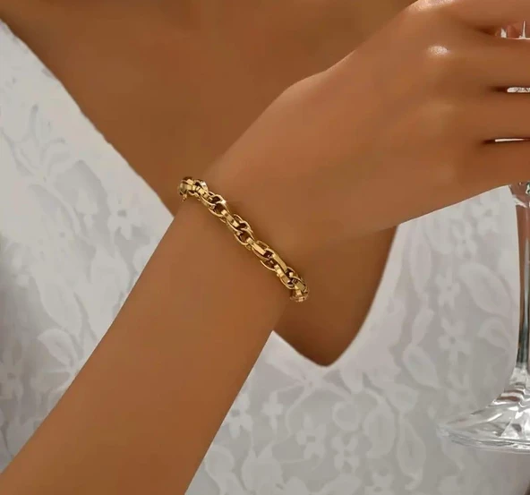 Zincir Gold Çelik Bileklik Sns400191 - 3