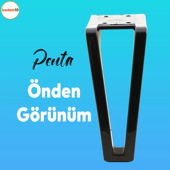 Penta 6'lı Set Mobilya Tv Ünitesi Çekyat Koltuk Kanepe Destek Ayağı 15 Cm Siyah Ayakları M8 Civatalı - 7