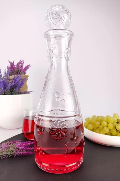 Digithome Bahar Cam Kapaklı Su ve Meşrubat Sürahisi Karaf Şişe 750 Ml - BH.KIR.010.00.000 C1-1-288