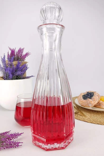 Digithome Linea Cam Kapaklı Su ve Meşrubat Sürahisi Karaf Şişe 750 Ml - LN.KIR.011.00.000 C1-1-288 - 2