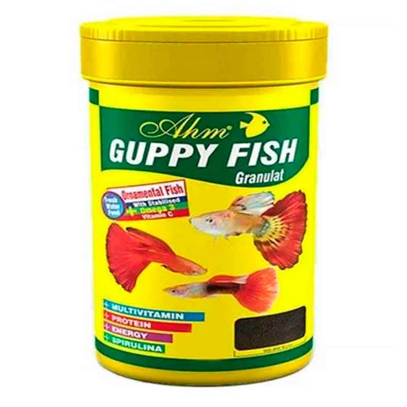 AHM Guppy Granul Food 100 ml Balık Yemi