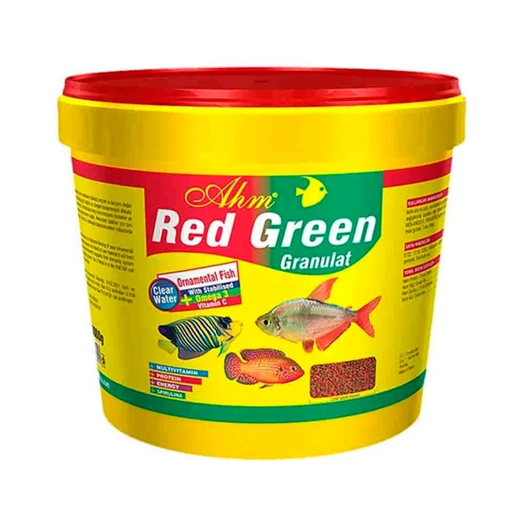 Ahm Red Green Granulat Balık Yemi Kova 3 Kg