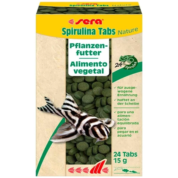 Sera Spirulina Nature Tablet Balık Yemi 24 Tab