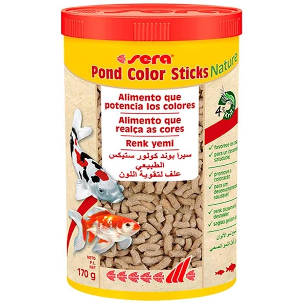 Sera Pond Color Sticks Nature Japon Balığı Yemi 1 LT