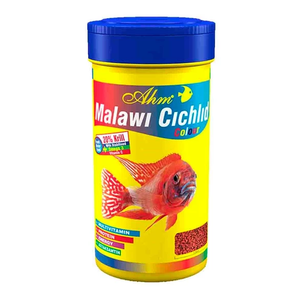 Ahm Malawi Cichlid Colour Granulat Balık Yemi 250 ml