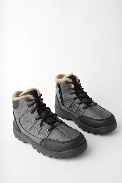 Muggo Toni Garantili Bağcıklı İçi Kürklü Fermuarlı Unisex Outdoor Kışlık Bot - Resim 3