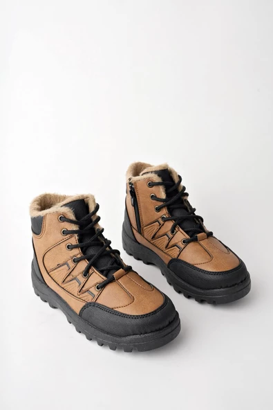 Muggo Toni Garantili Bağcıklı İçi Kürklü Fermuarlı Unisex Outdoor Kışlık Bot - Resim 10