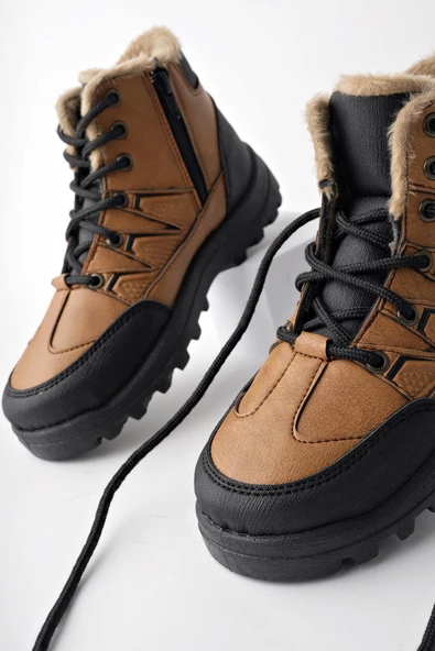 Muggo Toni Garantili Bağcıklı İçi Kürklü Fermuarlı Unisex Outdoor Kışlık Bot - Resim 8