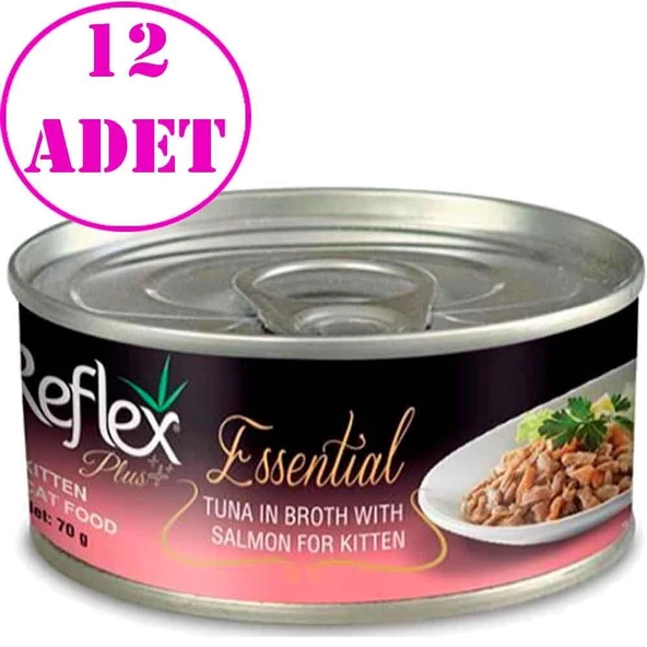 Reflex Plus Essential Kitten Somonlu Yavru Kedi Konservesi 70 Gr 12 AD