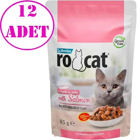Ro Cat Somonlu Kedi Yaş Maması 85 Gr 12 AD