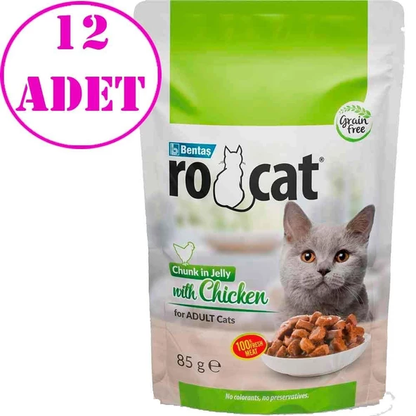 Ro Cat Tavuklu Kedi Yaş Maması 85 Gr 12 AD