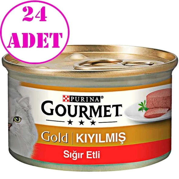 Gourmet Gold Kıyılmış Sığır Etli Kedi Konserve 85 Gr 24 AD