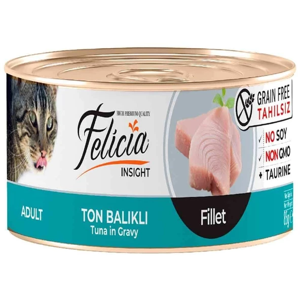 Felicia Tahılsız Ton Balık Filetolu Yaş Kedi Maması 85 Gr - 1